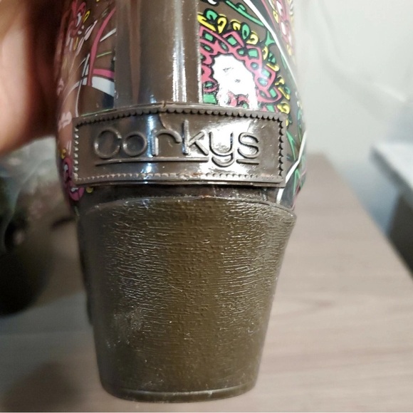 Corky's Boots Women sz7 Nomad Yippy Cowboy Rubber Rain Boots Paisley - Picture 6 of 7